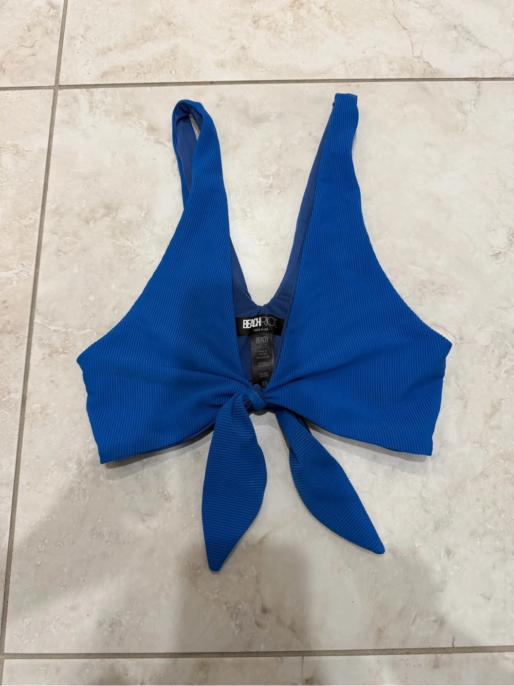 Beach Riot Dallas Ribbed Tie-Front Bikini Top - Picture 2 of 4